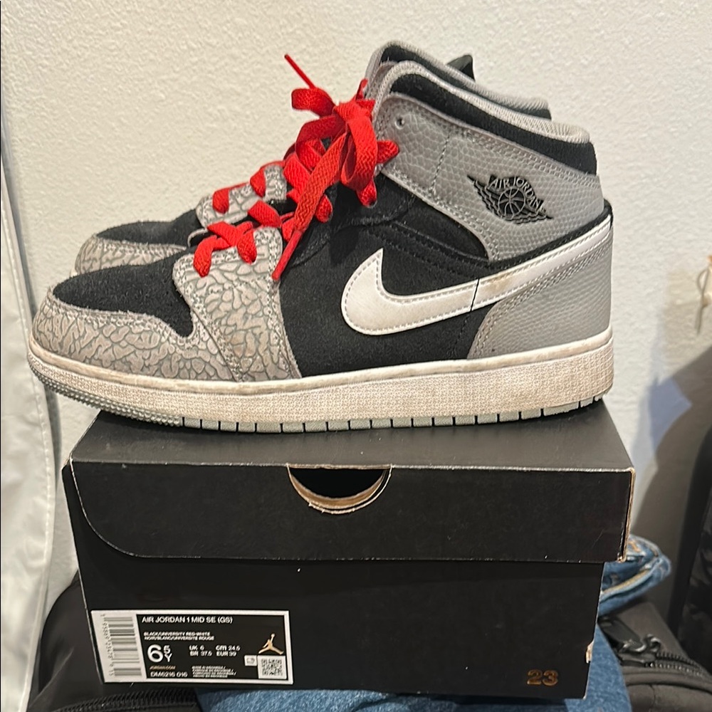 Jordan Sneakers with Red and Black Accents